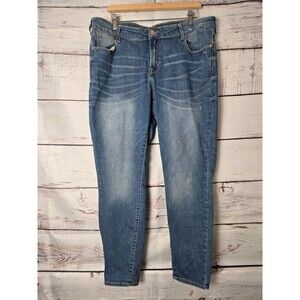 Old Navy Womens Jeans Size 16 Blue Rockstar Super Skinny Distressed Medium Wash